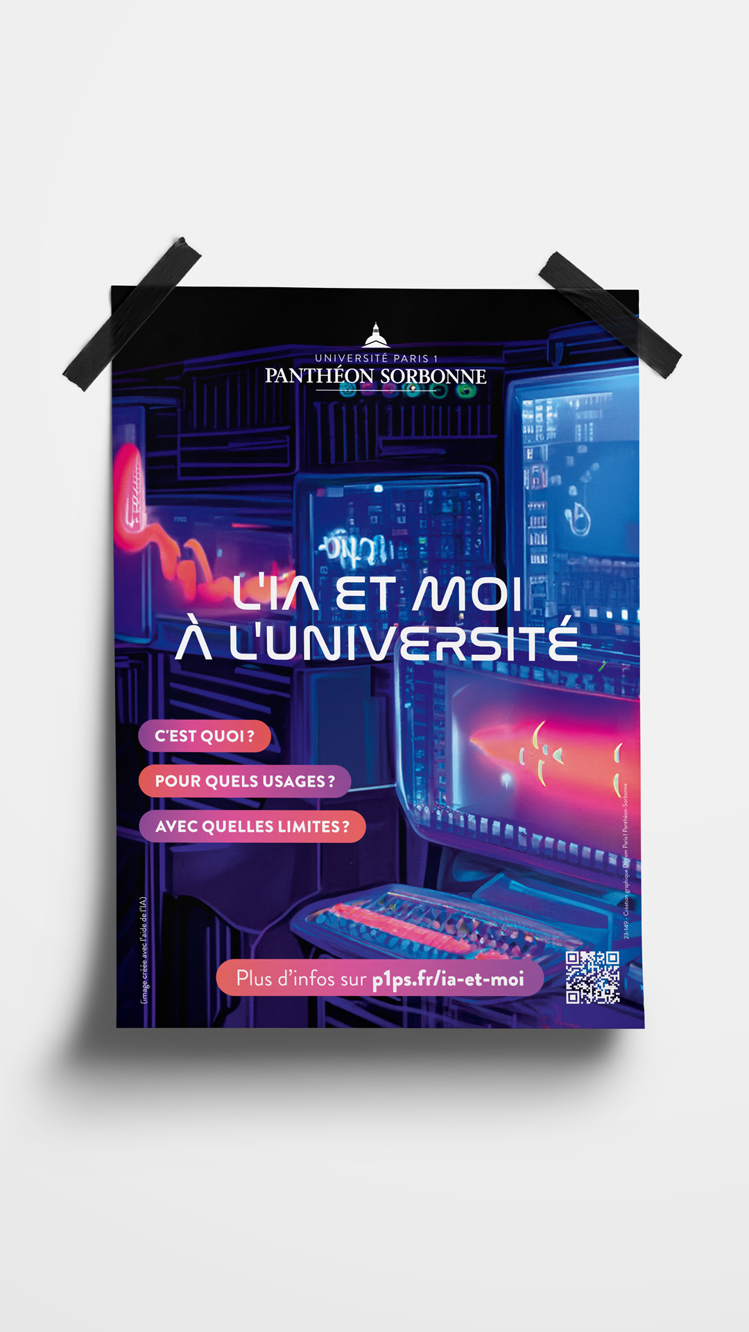 Affiche. Texte : L'IA et moi à l'université