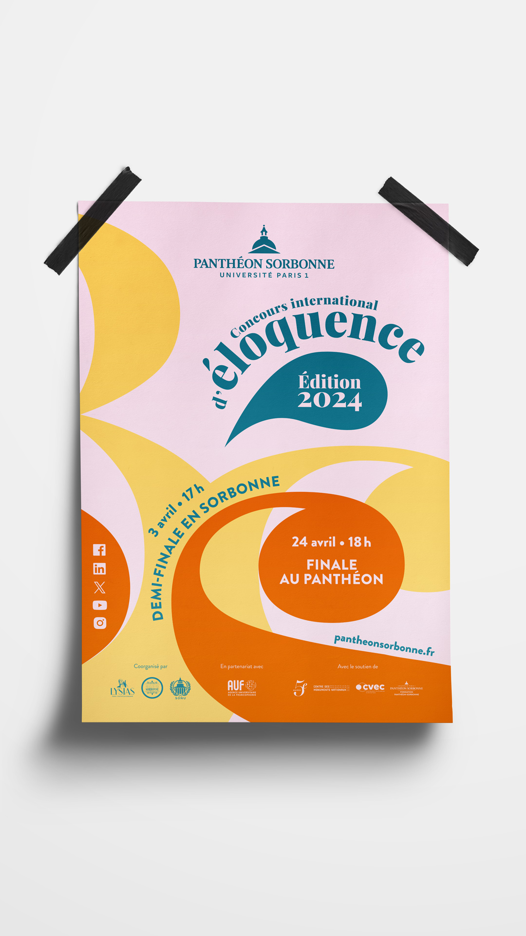 Affiche. Texte : Concours international d'éloquence édition 2024