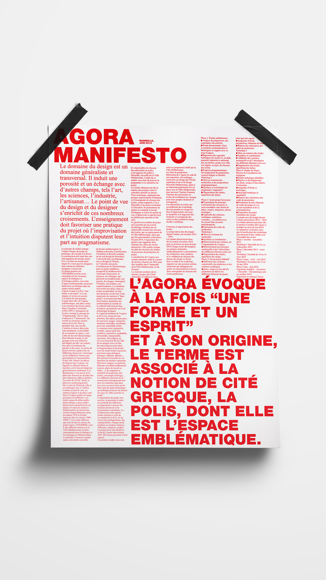 Affiche. Texte : Agora Manifesto