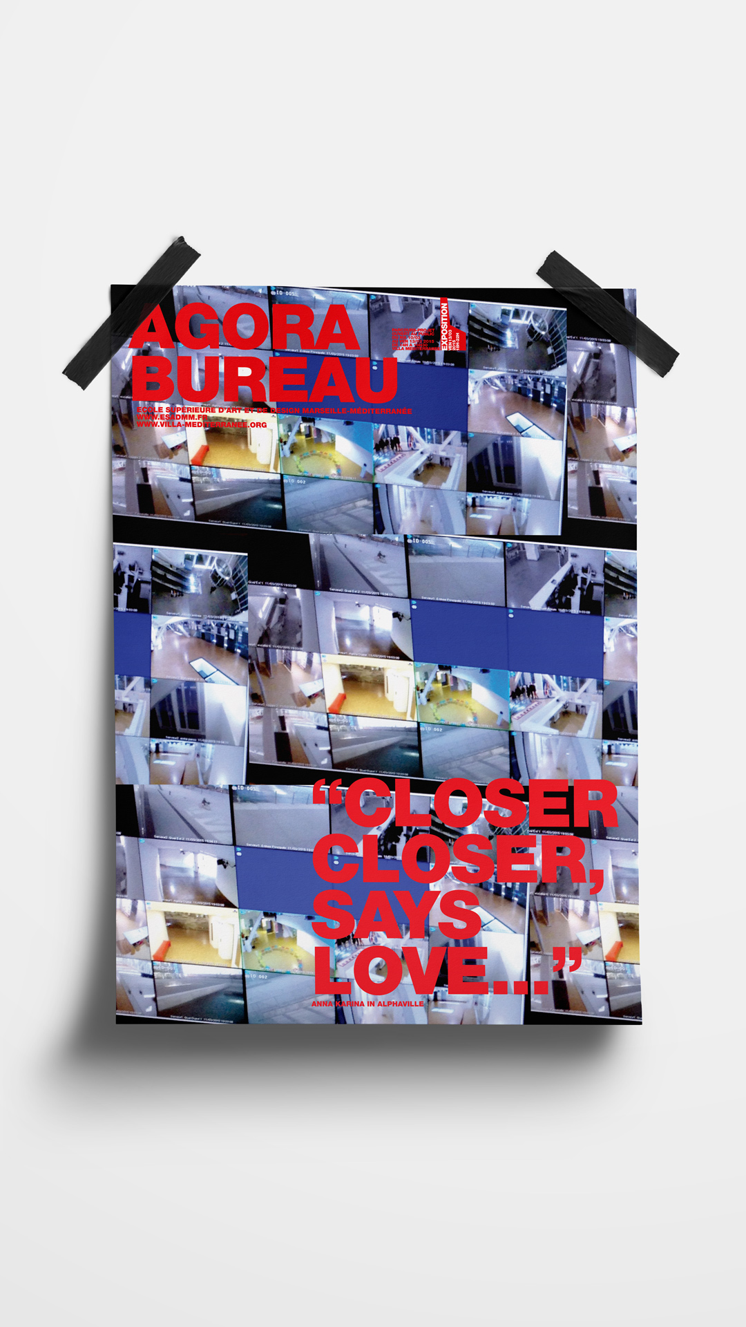 Affiche. Texte : Closer closer, says love…