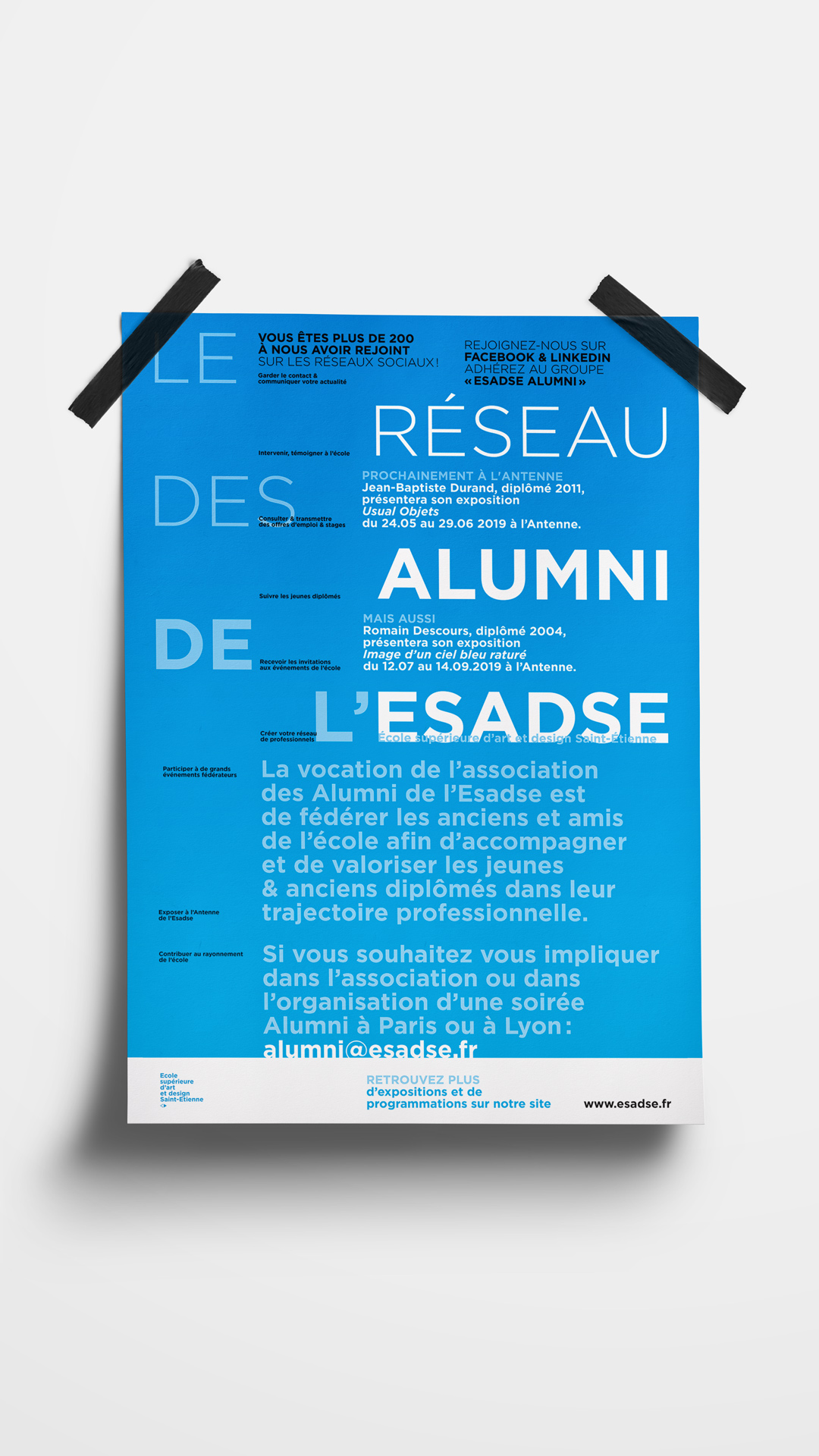 Affiche. Texte : Le réseau des alumni de l'Esadse