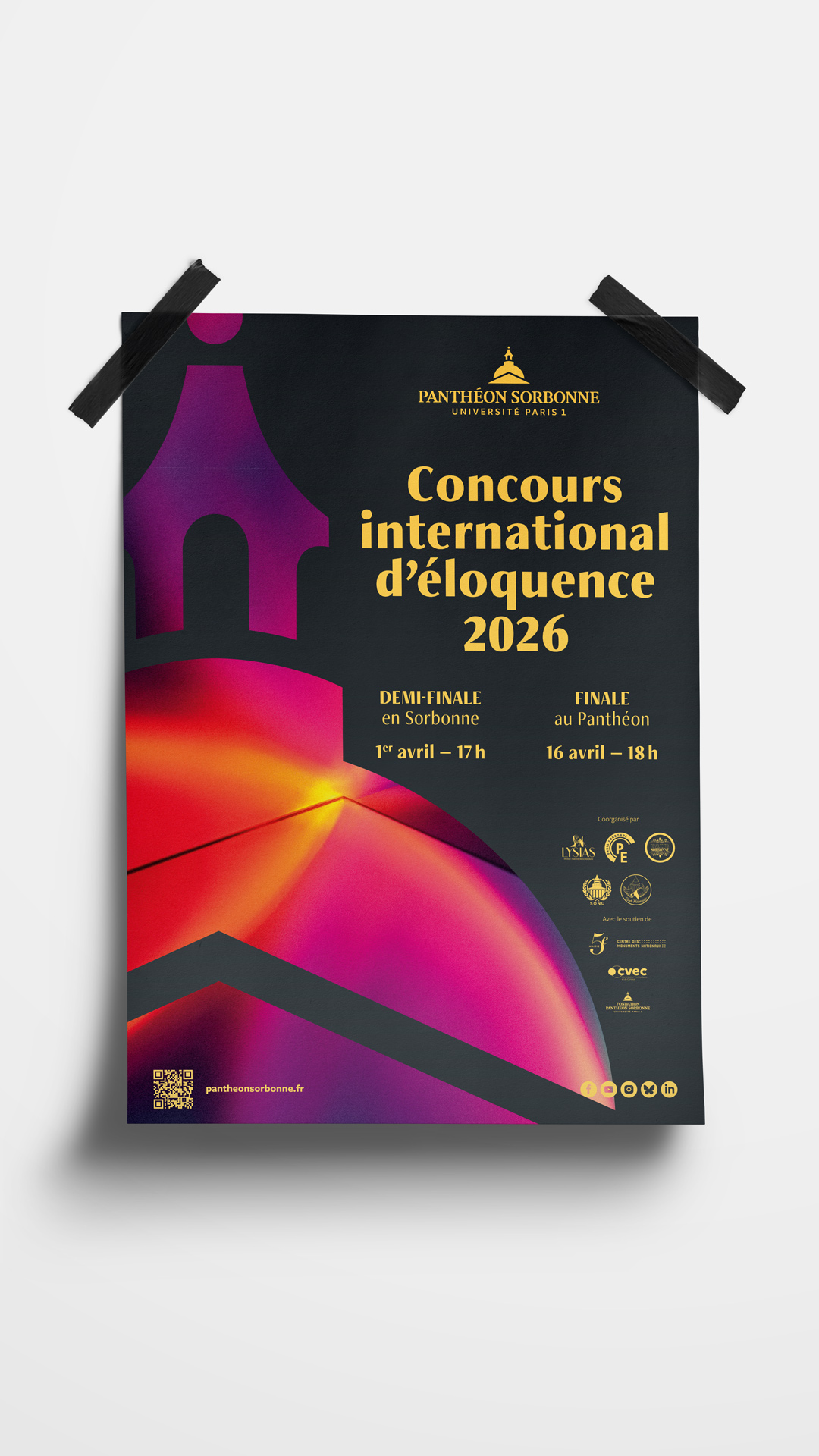Affiche. Texte : Concours international d’éloquence 2026