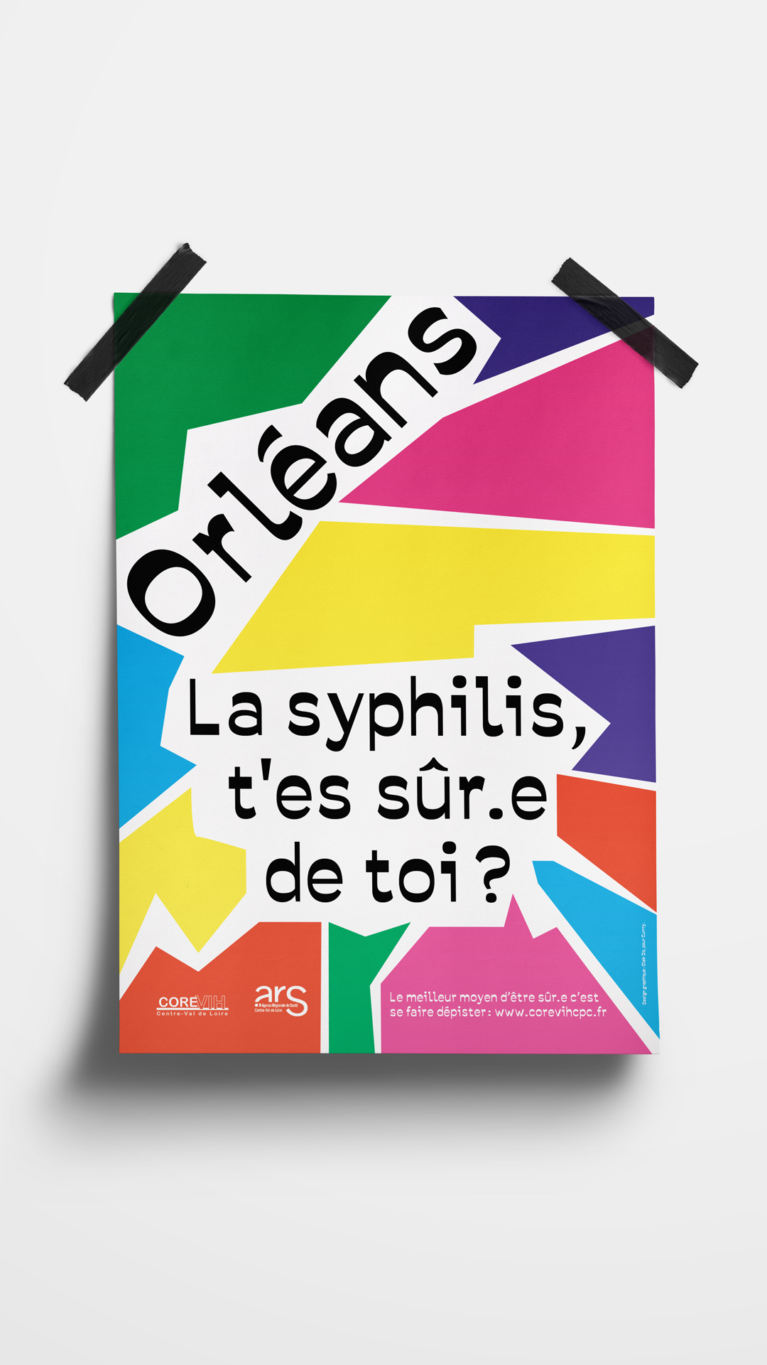 Affiche. Texte : Orléans la syphilis, t'es sûr•e de toi ?