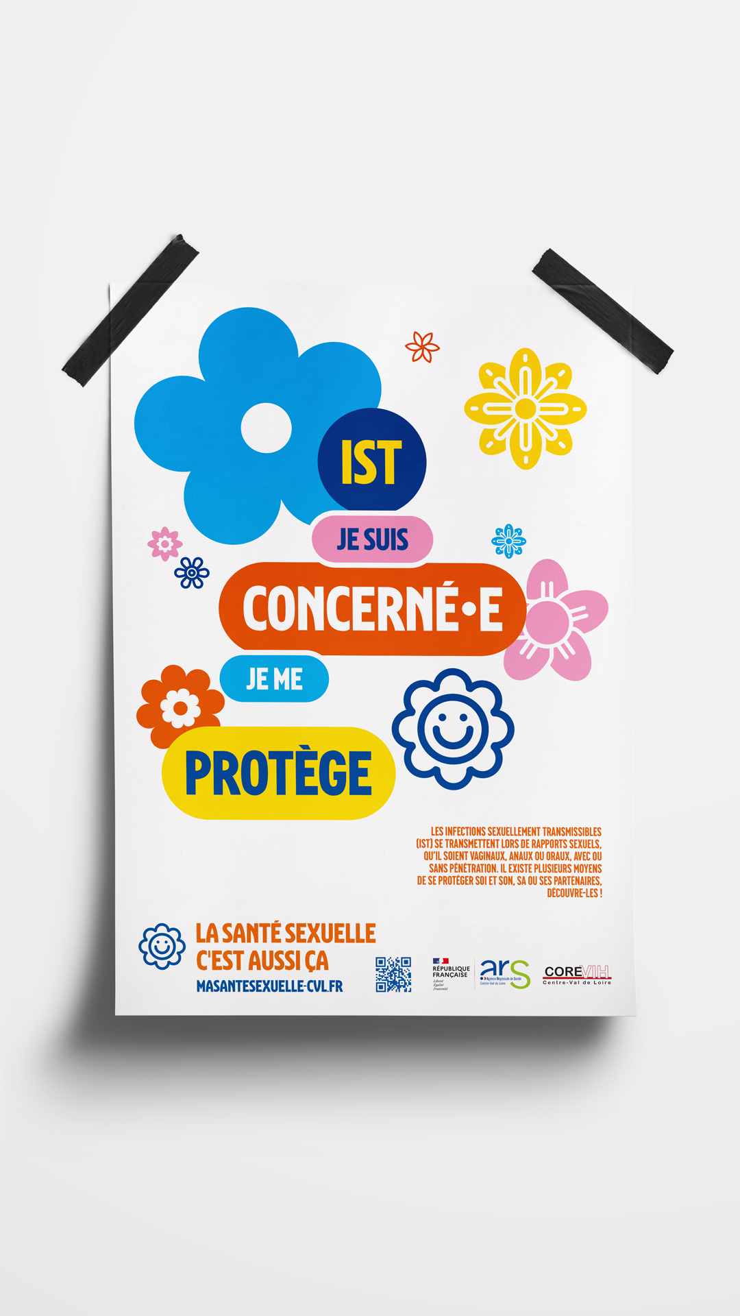 Affiche. Texte : IST je suis concerné•e je me protège