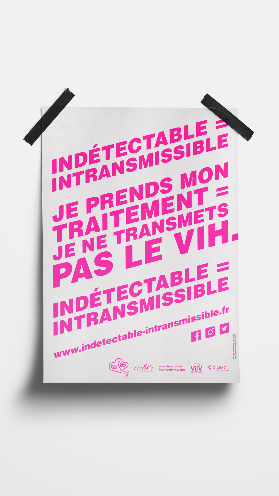 Affiche. Texte : Indétectable = Intransmissible
