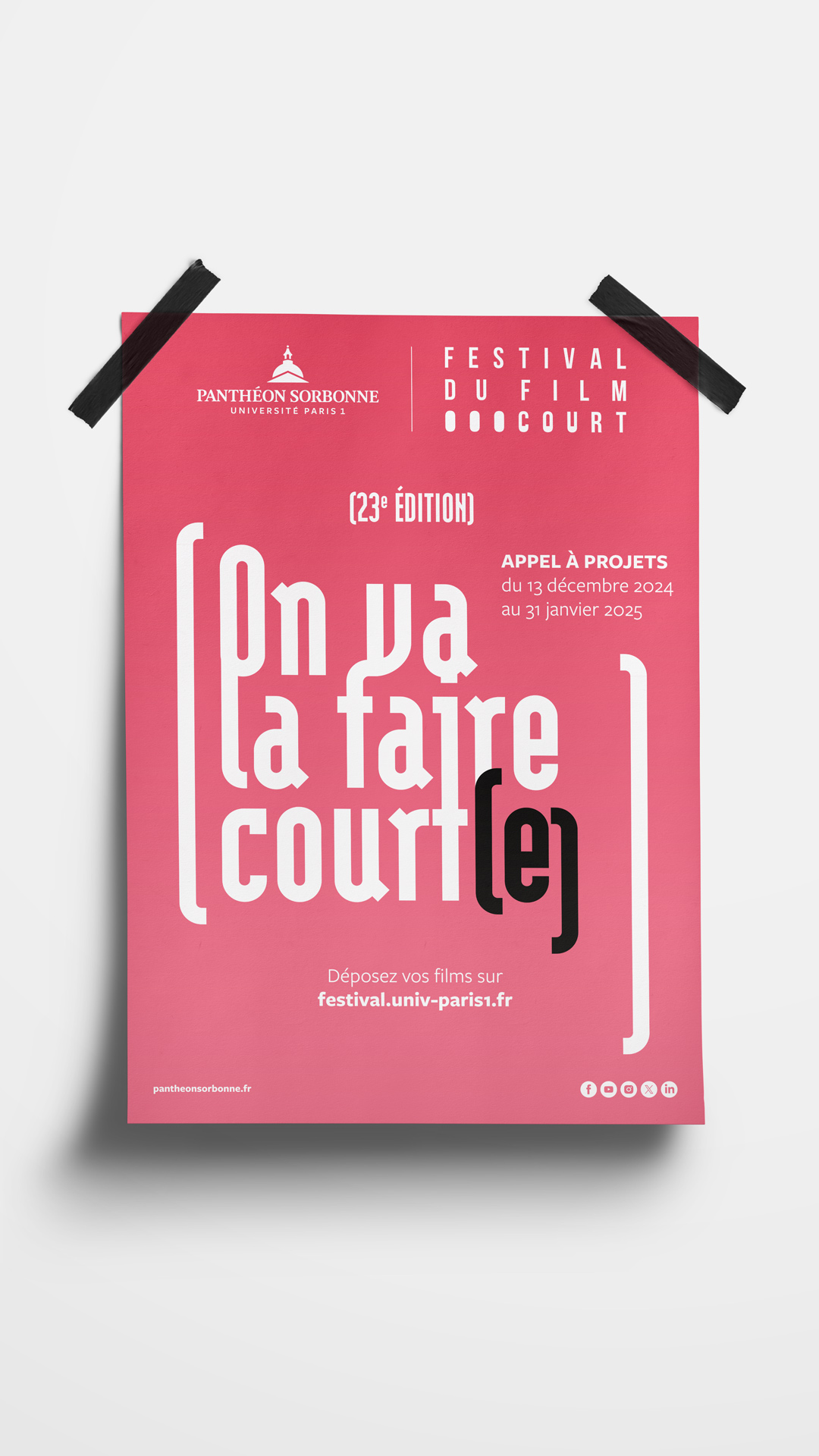 Affiche. Texte : On va la faire court(e)