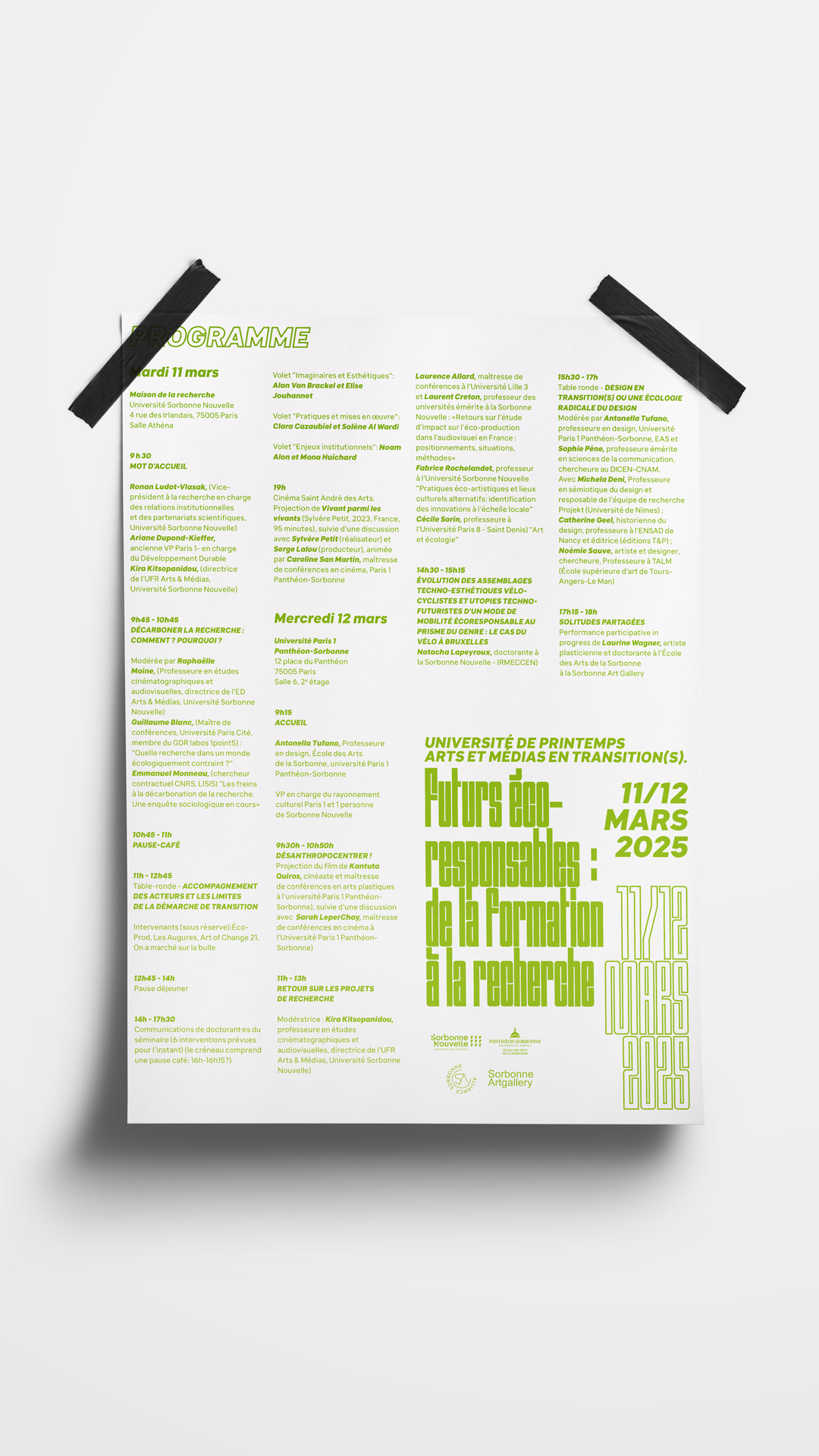 Affiche. Texte : Futurs écoresponsables : de la formation à la recherche