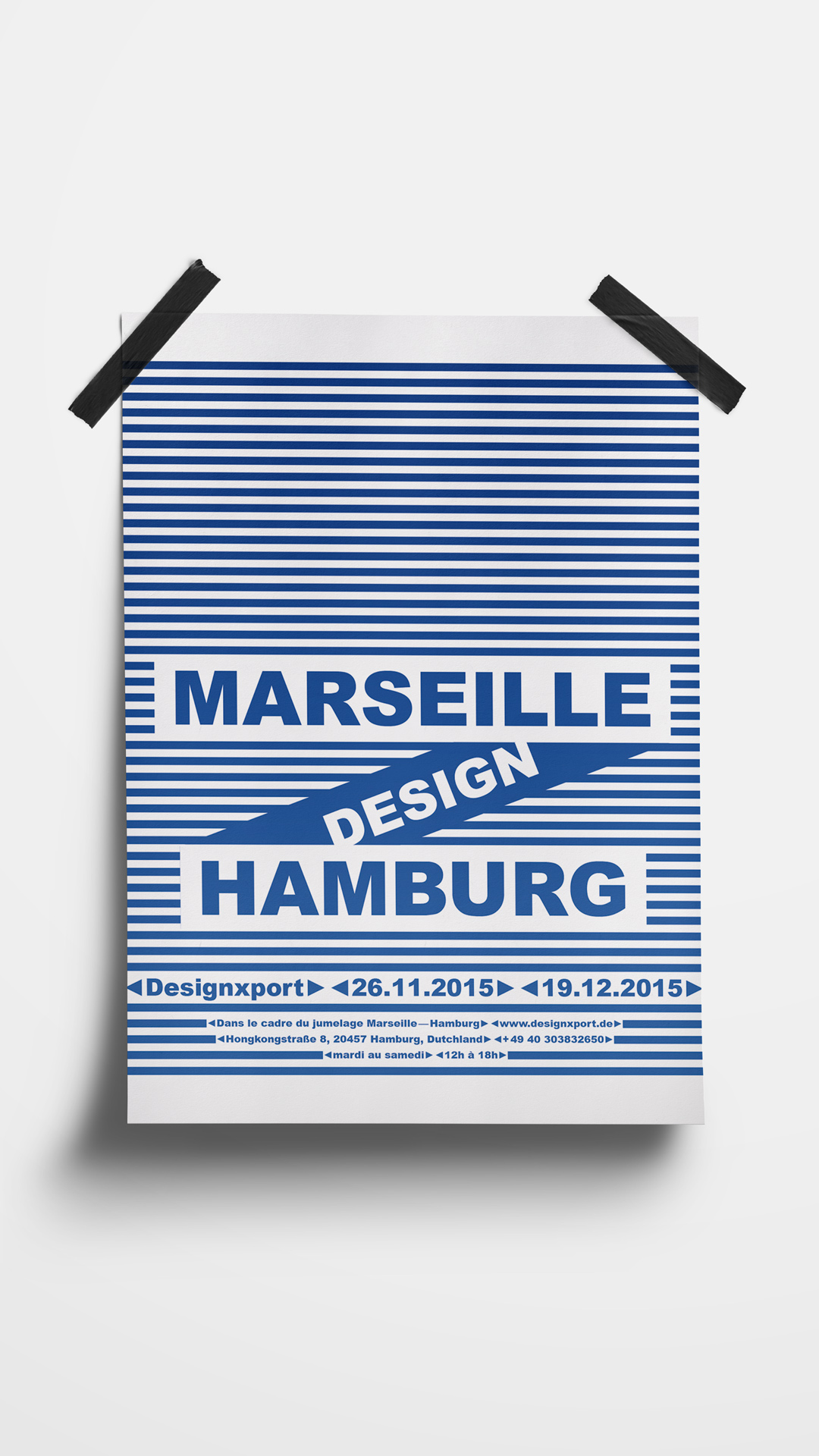 Affiche. Texte : Marseille design Hamburg