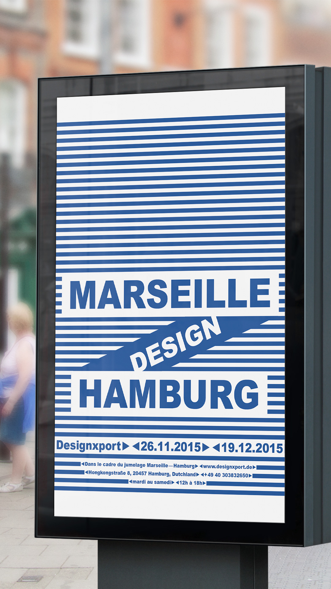 Affiche. Texte : Marseille design Hamburg