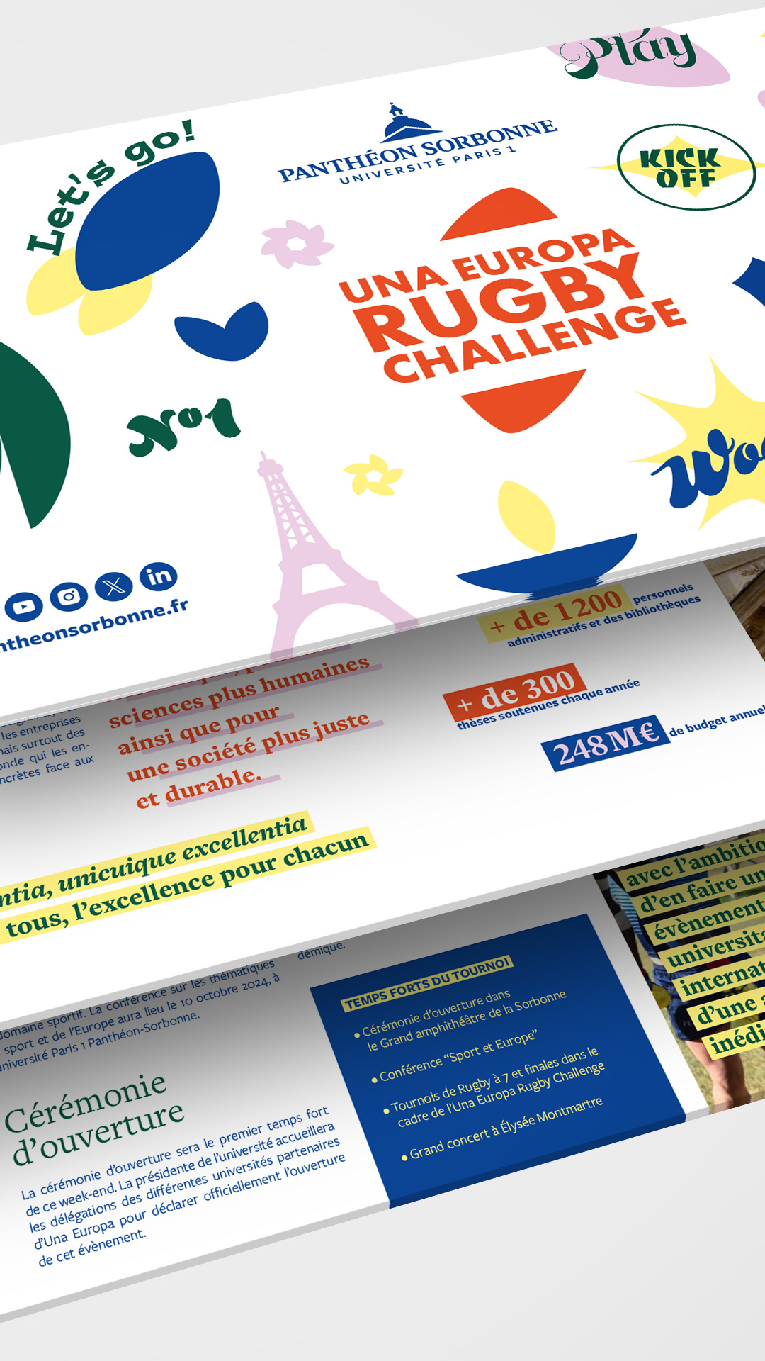 Plaquette. Texte : Una Europa Rugby Challenge