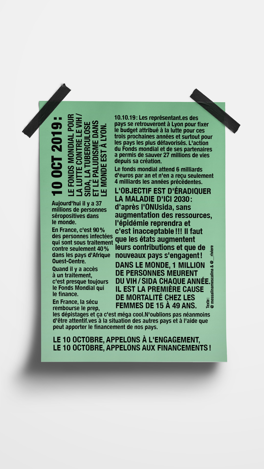 Tract. Texte : 10 octobre 2019